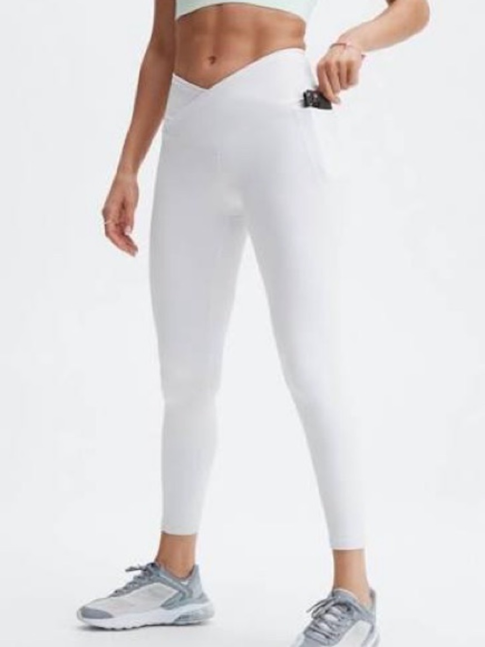 NEW Fabletics Oasis PureLuxe High-Waisted Leggings 7/8 Egret White Large NWT